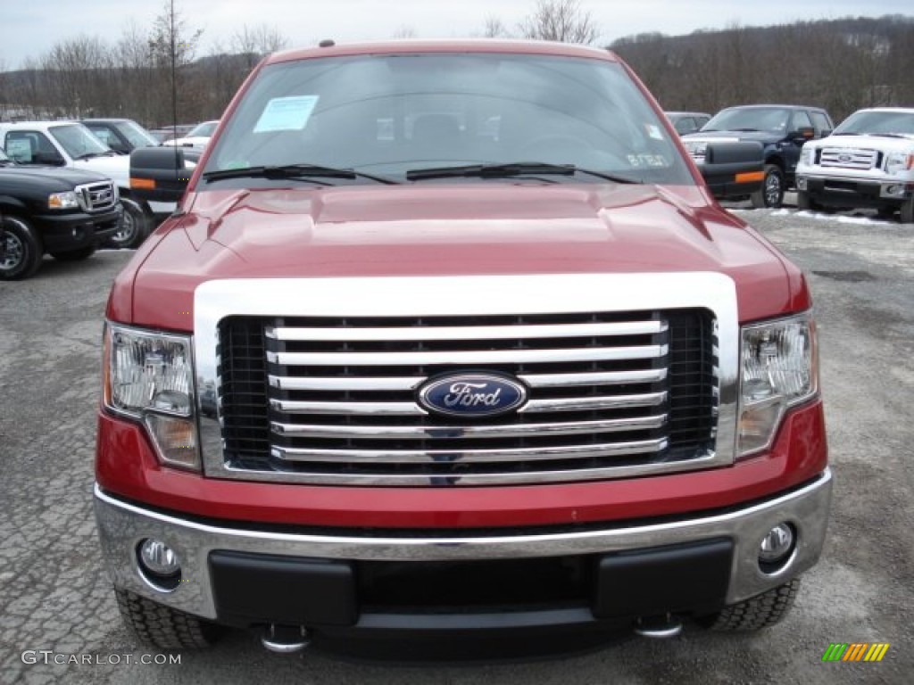 2012 F150 XLT SuperCab 4x4 - Red Candy Metallic / Steel Gray photo #3