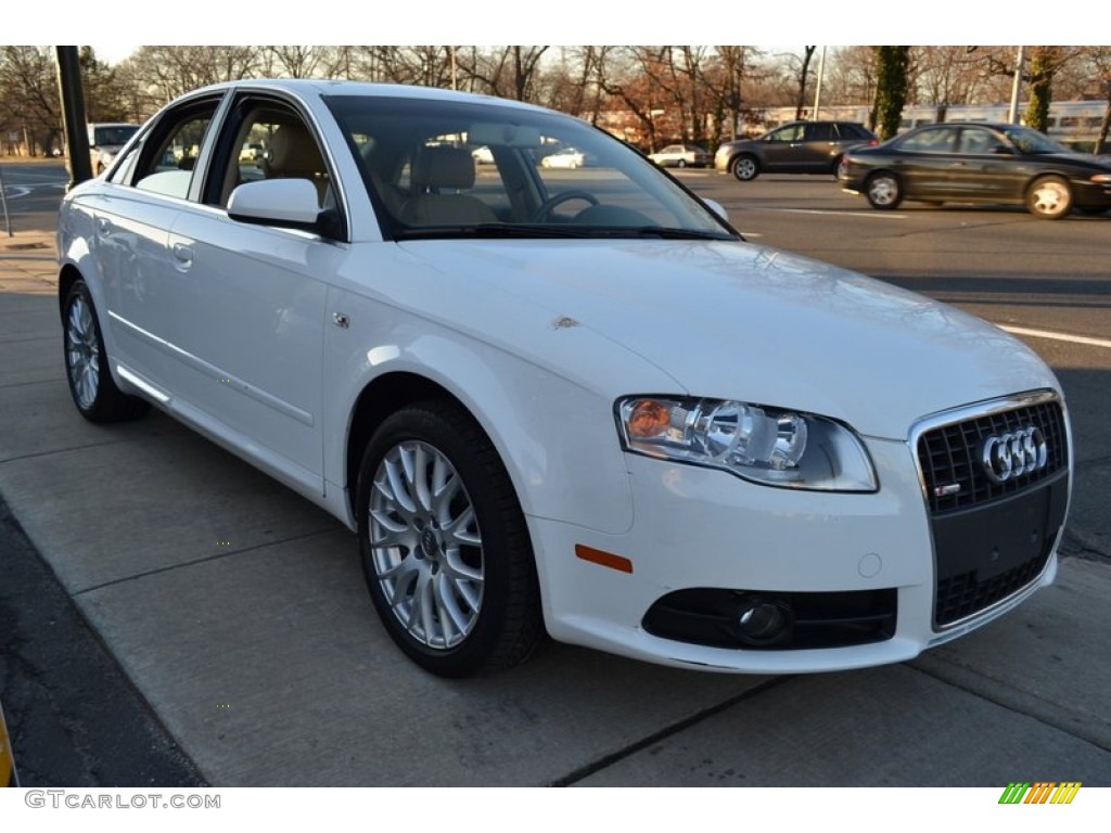 2008 A4 2.0T quattro Sedan - Ibis White / Beige photo #6