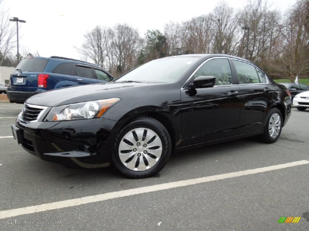 2010 Accord LX Sedan - Crystal Black Pearl / Ivory photo #1