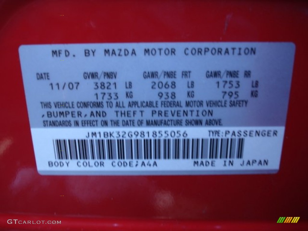 A4A 2008 Mazda MAZDA3 i Sport Sedan Parts