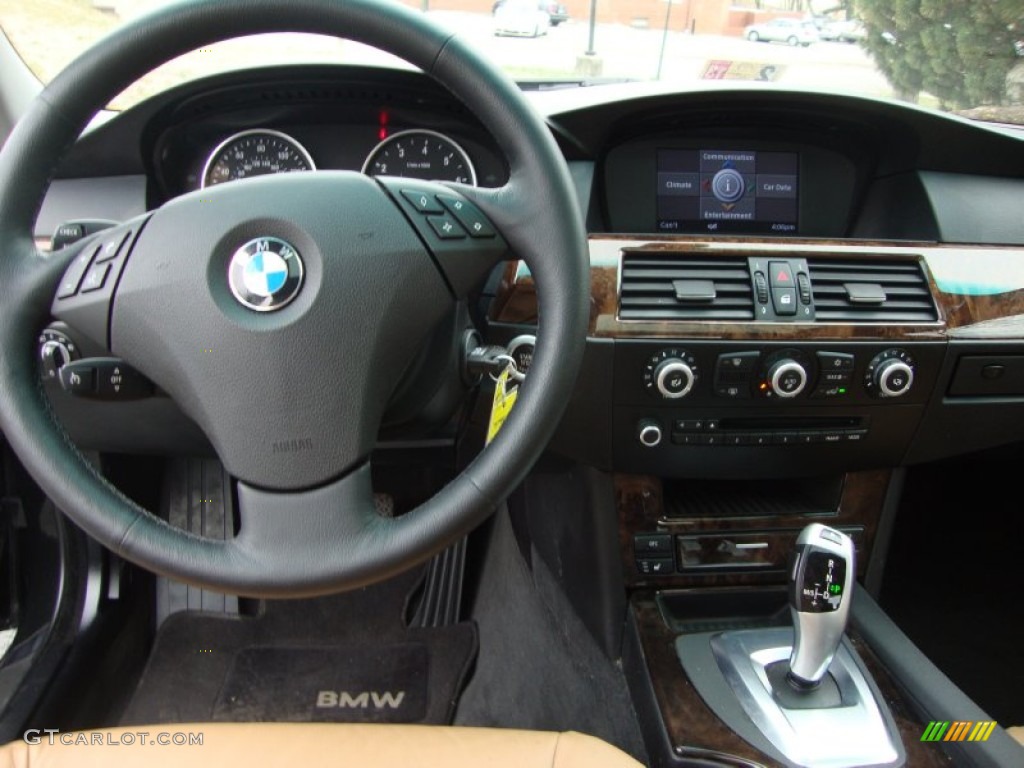 2009 BMW 5 Series 528xi Sedan Natural Brown Dakota Leather Dashboard Photo #60901777