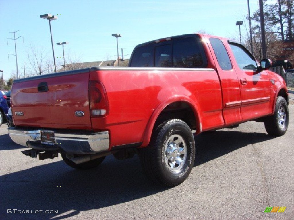 1999 F250 Super Duty XLT Extended Cab 4x4 - Red / Medium Graphite photo #4