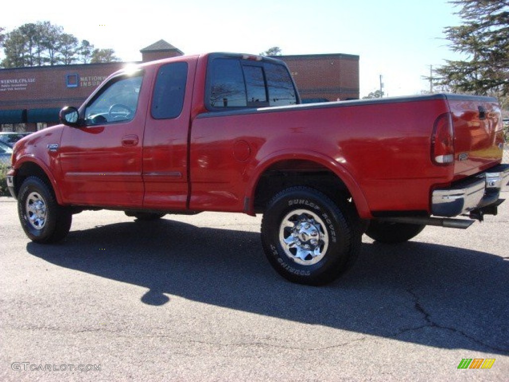 1999 F250 Super Duty XLT Extended Cab 4x4 - Red / Medium Graphite photo #5