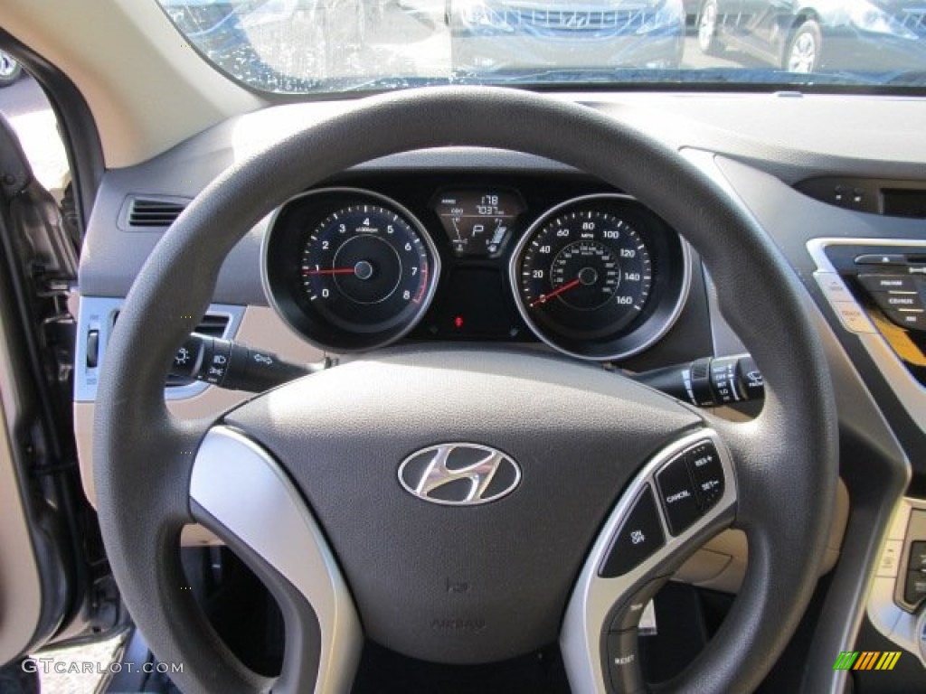 2011 Hyundai Elantra GLS Beige Steering Wheel Photo #60904711