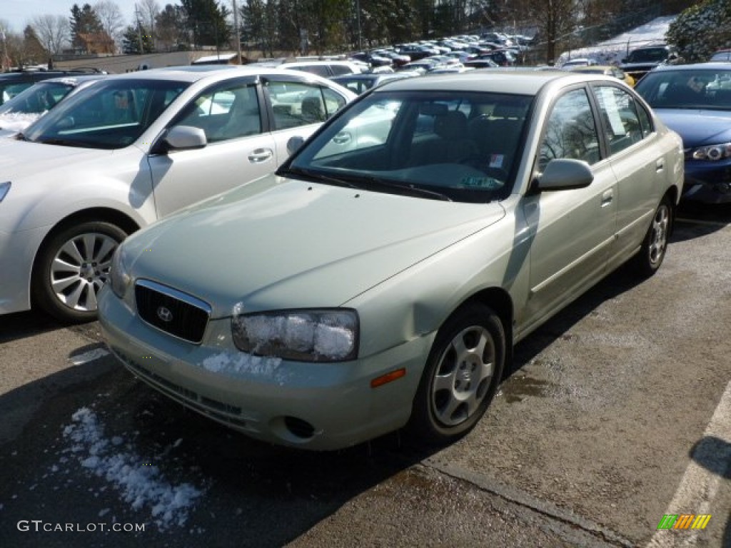 2003 Elantra GLS Sedan - Platinum Green Metallic / Beige photo #2