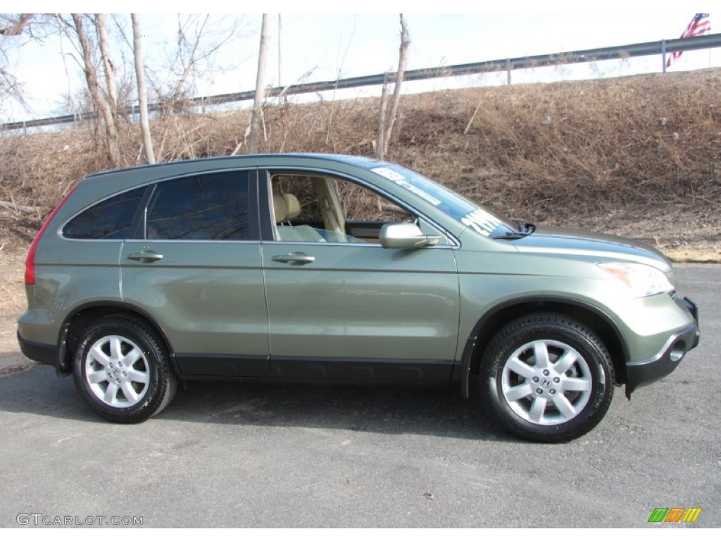 2008 CR-V EX-L 4WD - Green Tea Metallic / Ivory photo #4