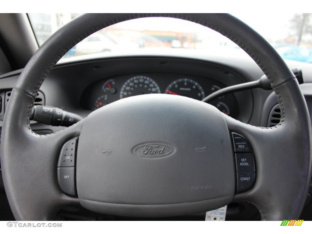 2002 Ford F150 XLT Regular Cab 4x4 Medium Graphite Steering Wheel Photo #60909602