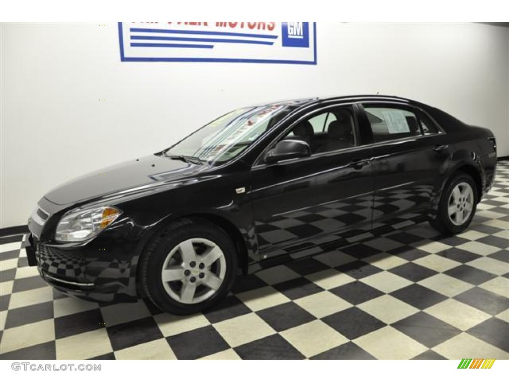 2008 Malibu LS Sedan - Black Granite Metallic / Titanium Gray photo #22