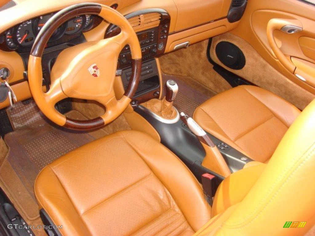 Natural Brown Interior 2002 Porsche 911 Carrera Cabriolet Photo #60916382