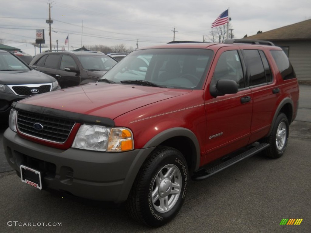 2002 Explorer XLS 4x4 - Toreador Red Metallic / Graphite photo #1