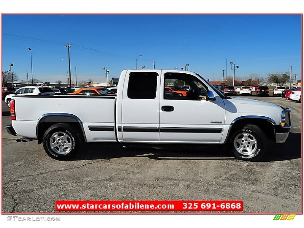 2002 Silverado 1500 LS Extended Cab - Summit White / Tan photo #8