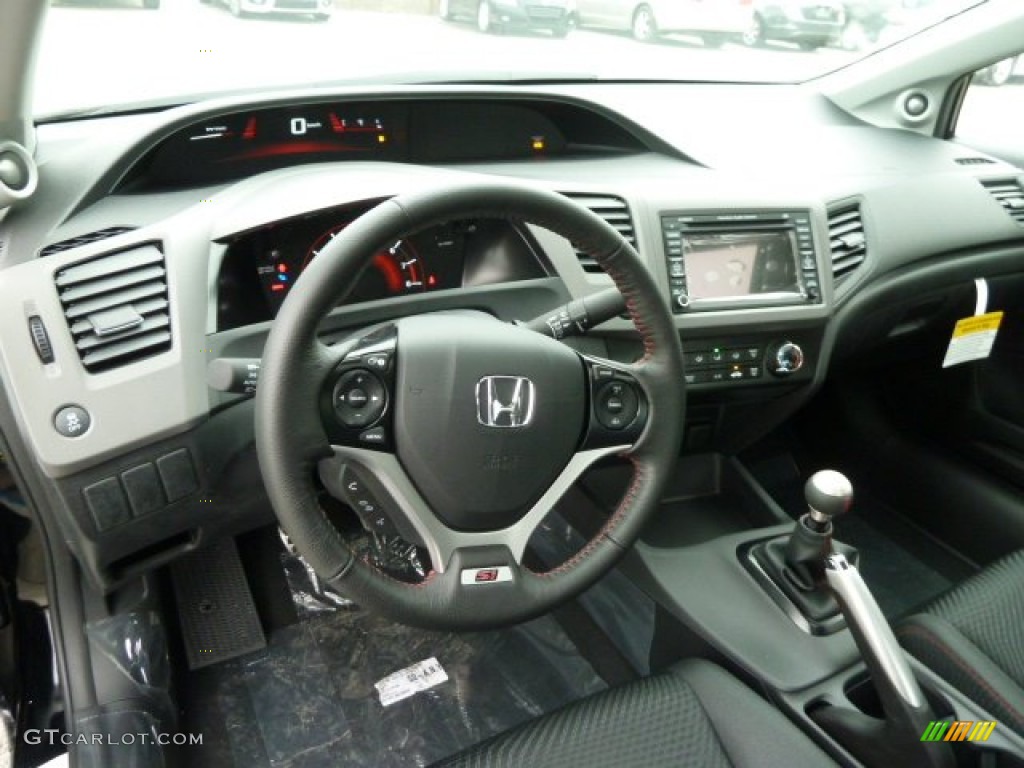 2012 Honda Civic Si Coupe Black Dashboard Photo #60919662
