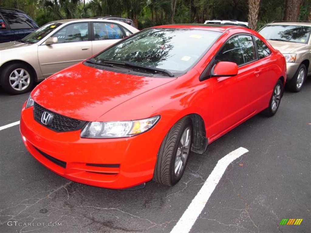 2009 Civic EX Coupe - Rallye Red / Gray photo #4