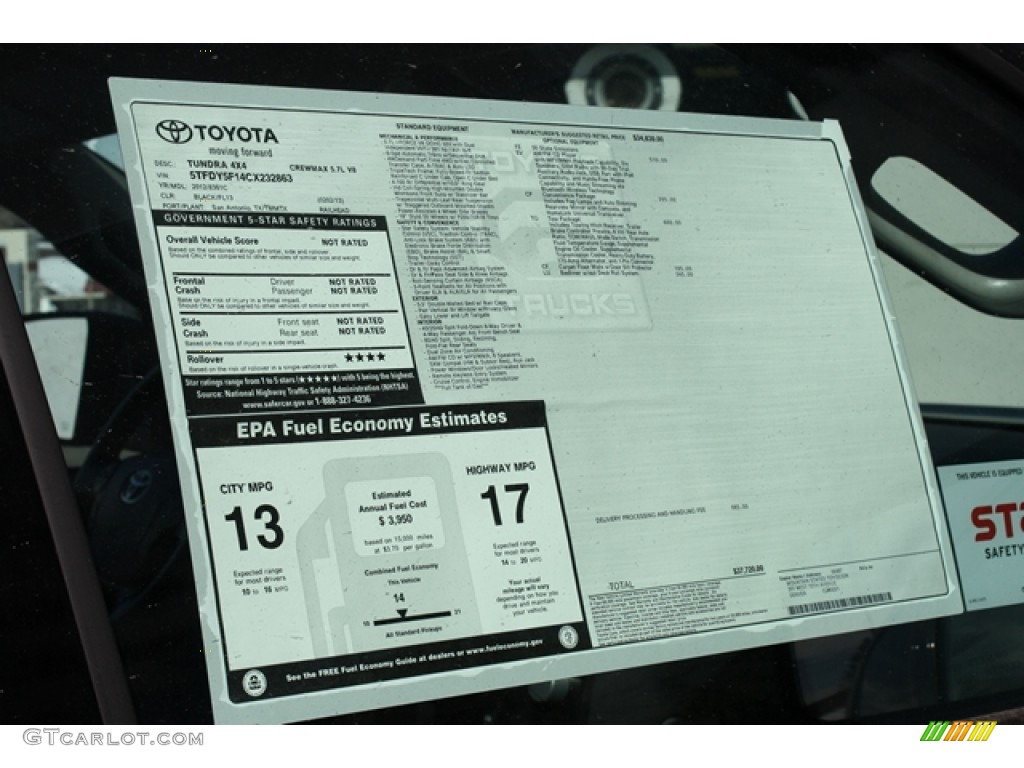 2012 Tundra CrewMax 4x4 - Black / Graphite photo #15