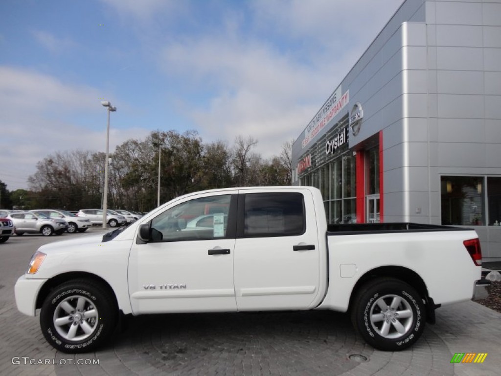 Blizzard White 2012 Nissan Titan SV Crew Cab Exterior Photo #60925379