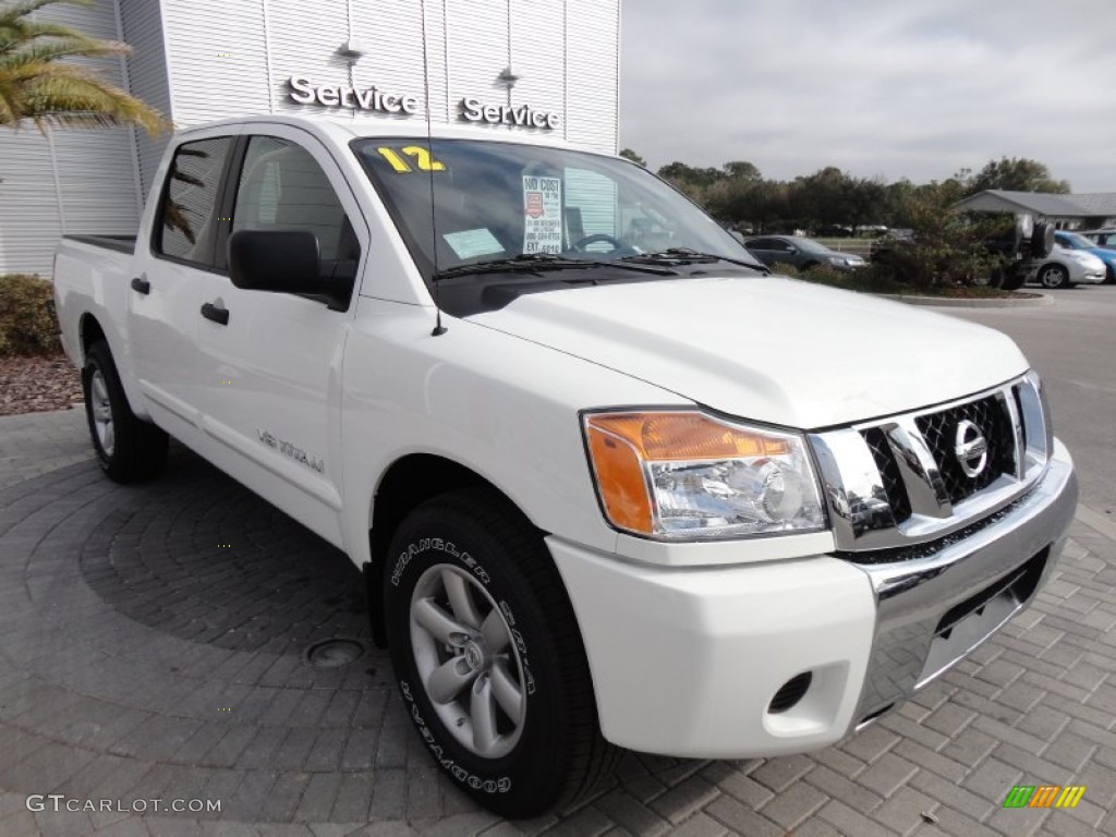 Blizzard White 2012 Nissan Titan SV Crew Cab Exterior Photo #60925448