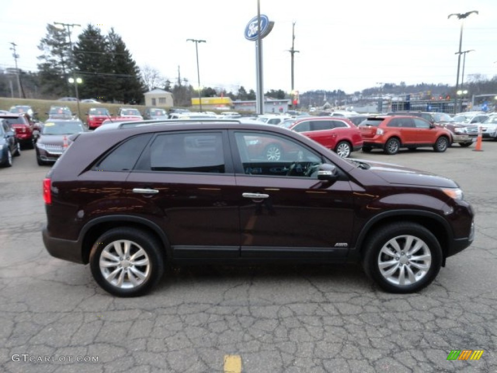 2011 Sorento EX AWD - Dark Cherry / Black photo #5