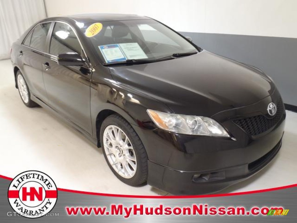 2007 Camry SE V6 - Black / Dark Charcoal photo #1