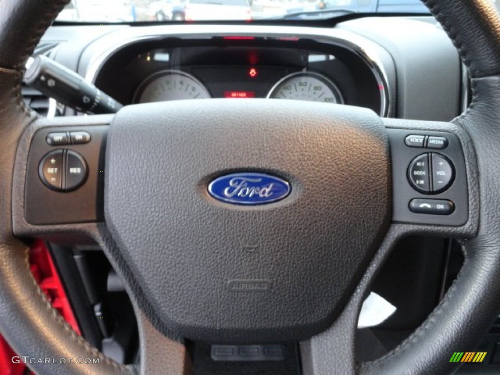2009 Ford Explorer Sport Trac Adrenaline AWD Charcoal Black Steering Wheel Photo #60928133