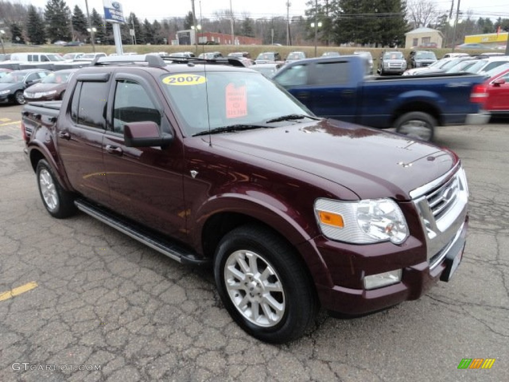 Dark Cherry Metallic 2007 Ford Explorer Sport Trac Limited 4x4 Exterior Photo #60928424