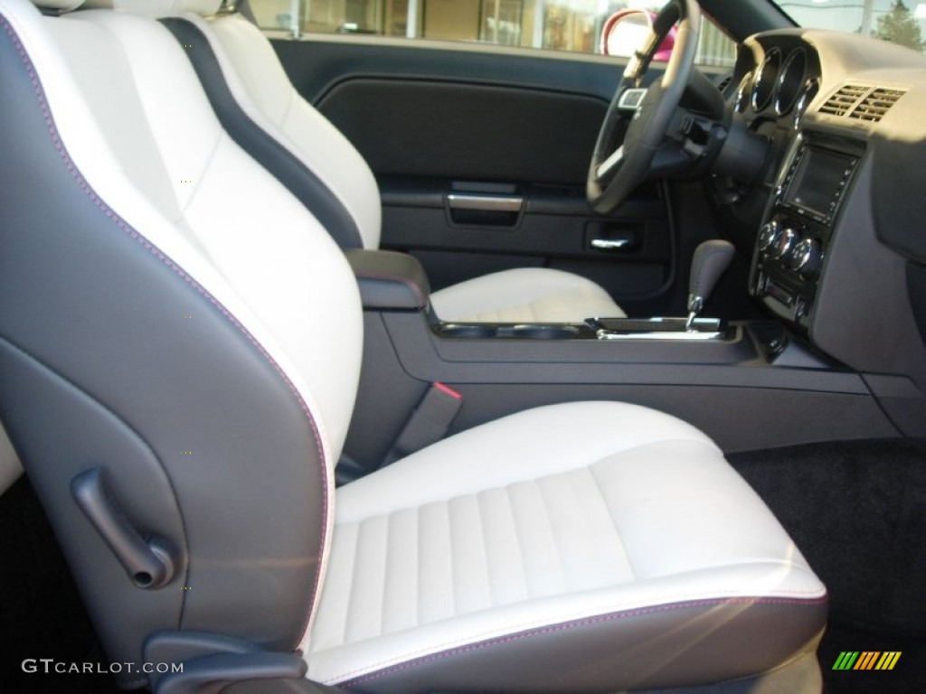 Pearl White Leather Interior 2010 Dodge Challenger R/T Classic Furious Fuchsia Edition Photo #60928589