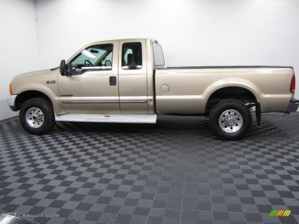 2000 F250 Super Duty XLT Extended Cab 4x4 - Harvest Gold Metallic / Medium Parchment photo #6