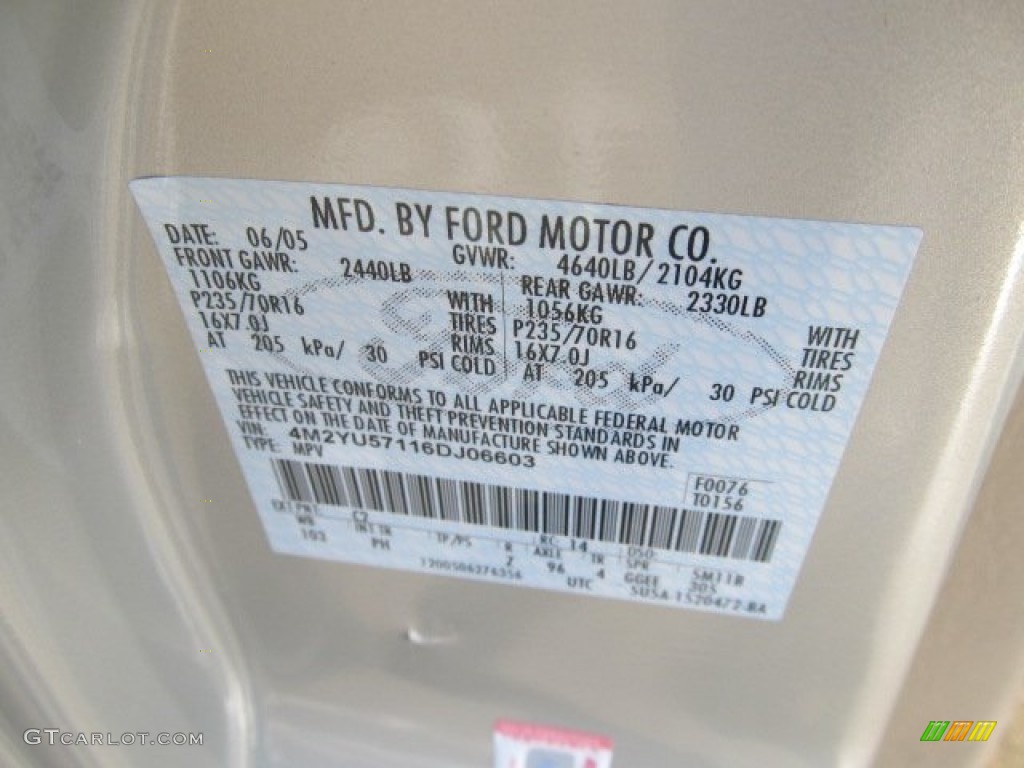2006 Mariner Color Code C2 for Gold Ash Metallic Photo #60937230