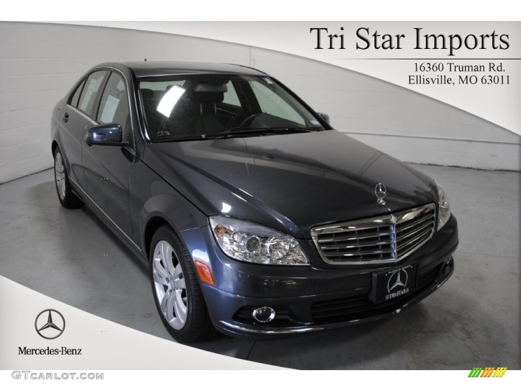 2010 C 300 Luxury 4Matic - Steel Grey Metallic / Black photo #1