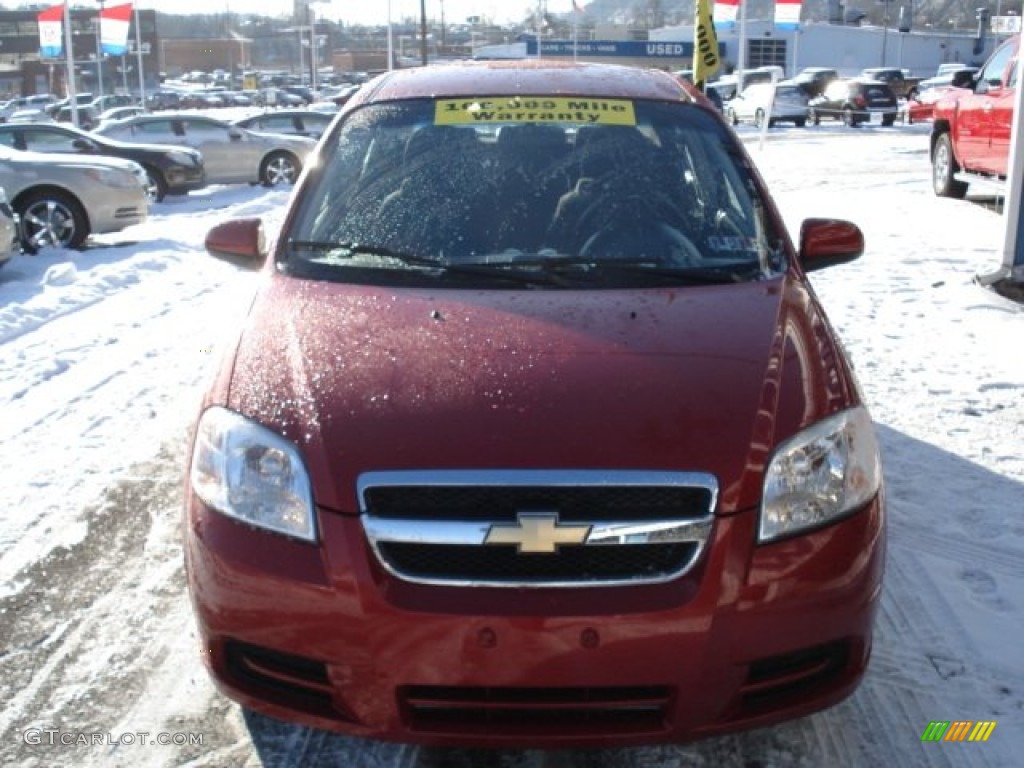2010 Aveo LT Sedan - Sport Red / Charcoal photo #3
