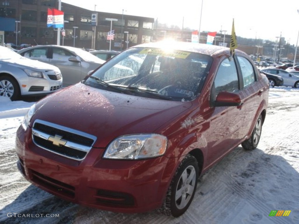 2010 Aveo LT Sedan - Sport Red / Charcoal photo #4