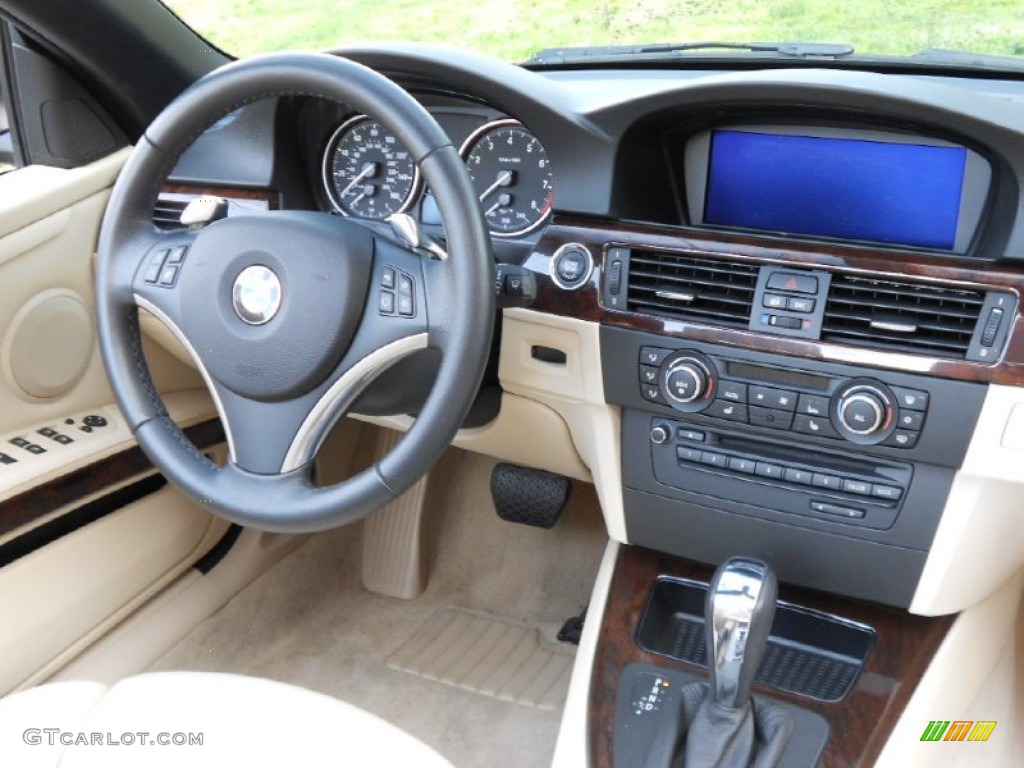 2010 BMW 3 Series 335i Convertible Cream Beige Dashboard Photo #60942516