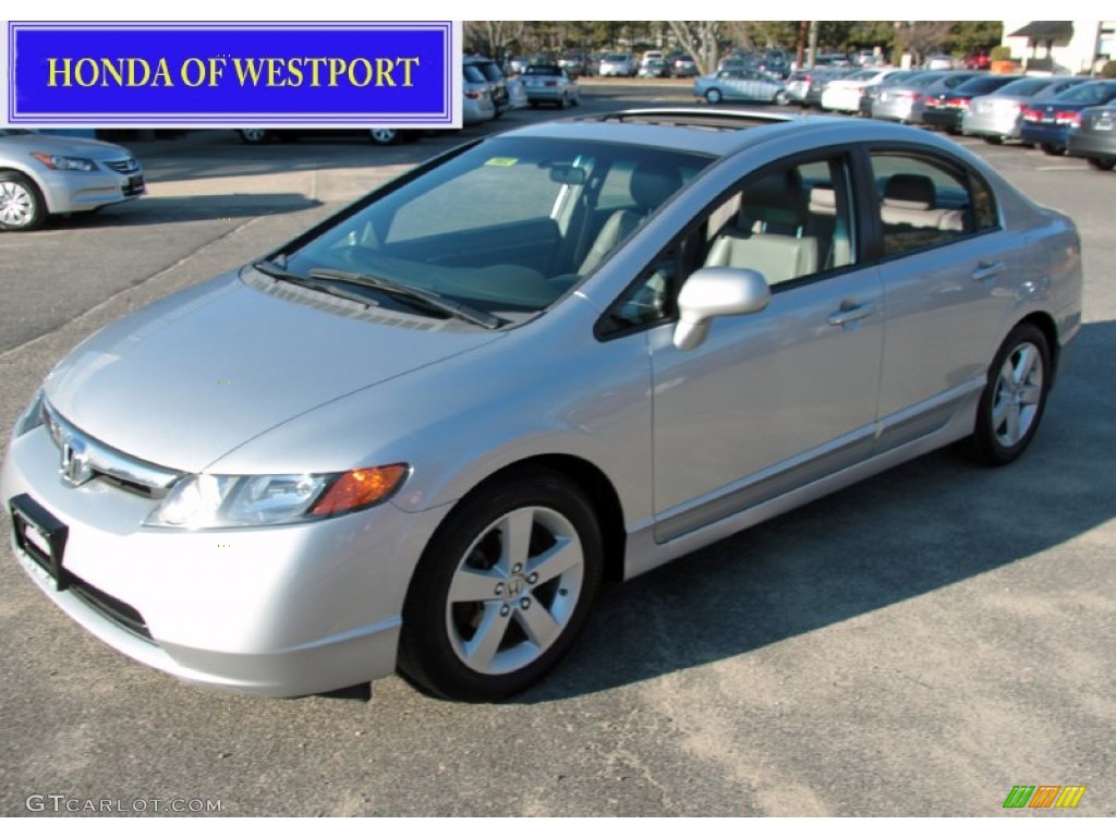 2008 Civic EX-L Sedan - Alabaster Silver Metallic / Gray photo #1