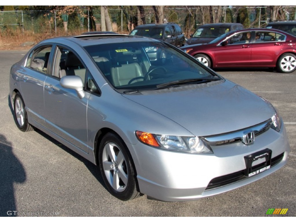 2008 Civic EX-L Sedan - Alabaster Silver Metallic / Gray photo #3