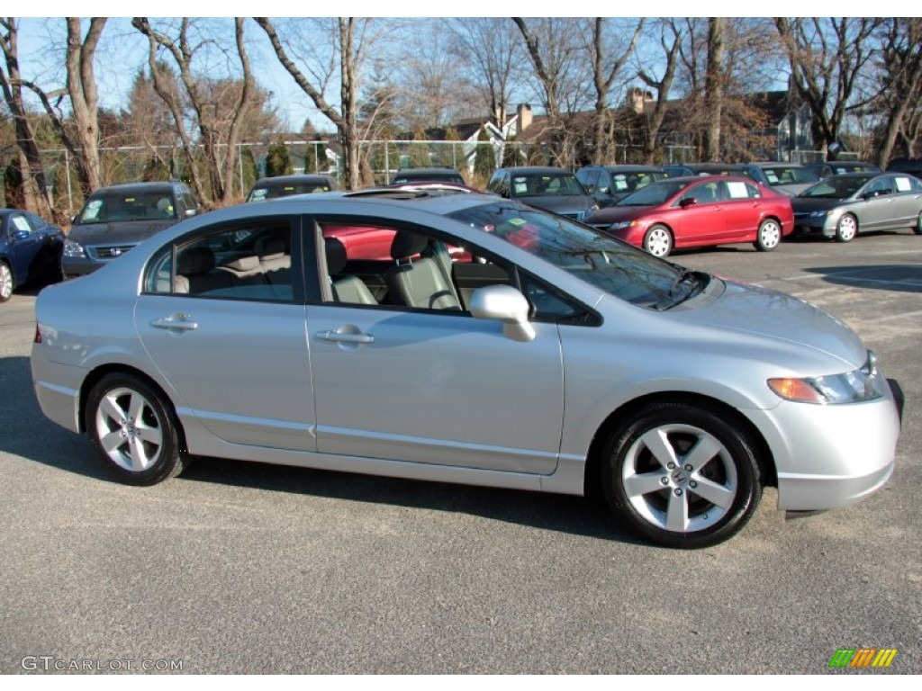 2008 Civic EX-L Sedan - Alabaster Silver Metallic / Gray photo #4
