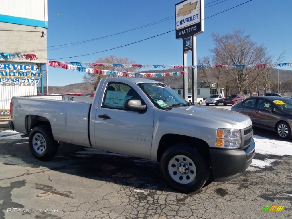 2012 Silverado 1500 Work Truck Regular Cab 4x4 - Silver Ice Metallic / Dark Titanium photo #7