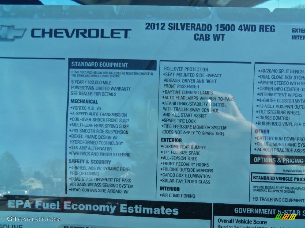 2012 Silverado 1500 Work Truck Regular Cab 4x4 - Silver Ice Metallic / Dark Titanium photo #28