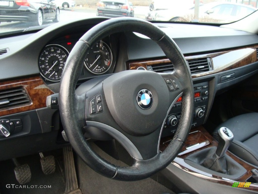 2009 BMW 3 Series 328i Sedan Black Steering Wheel Photo #60949206