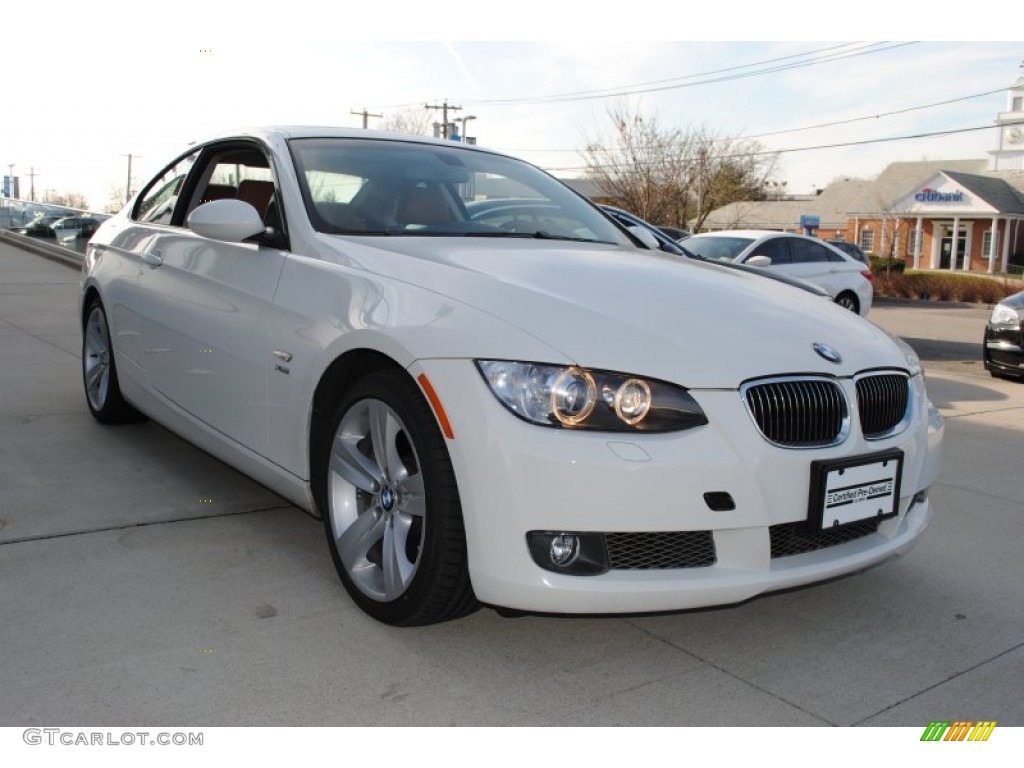 2009 3 Series 335xi Coupe - Alpine White / Saddle Brown Dakota Leather photo #7