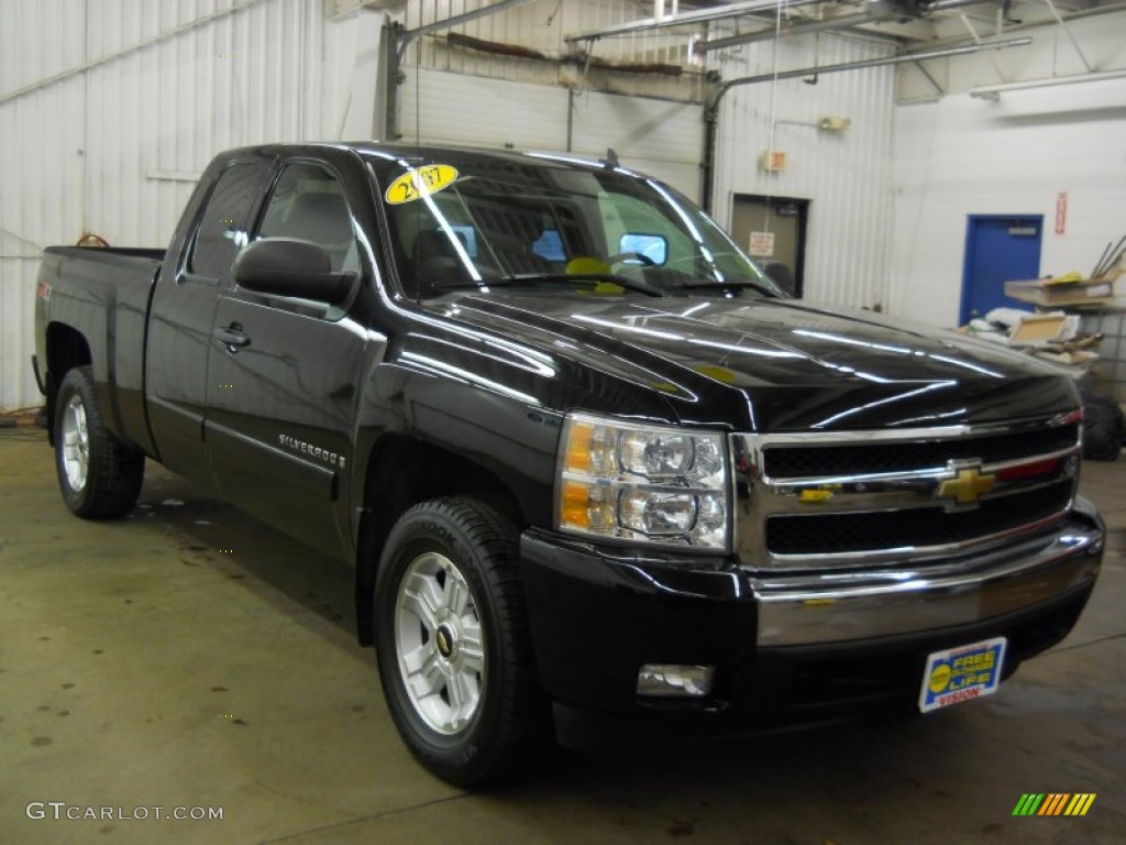 2007 Silverado 1500 LT Z71 Extended Cab 4x4 - Black / Ebony Black photo #25