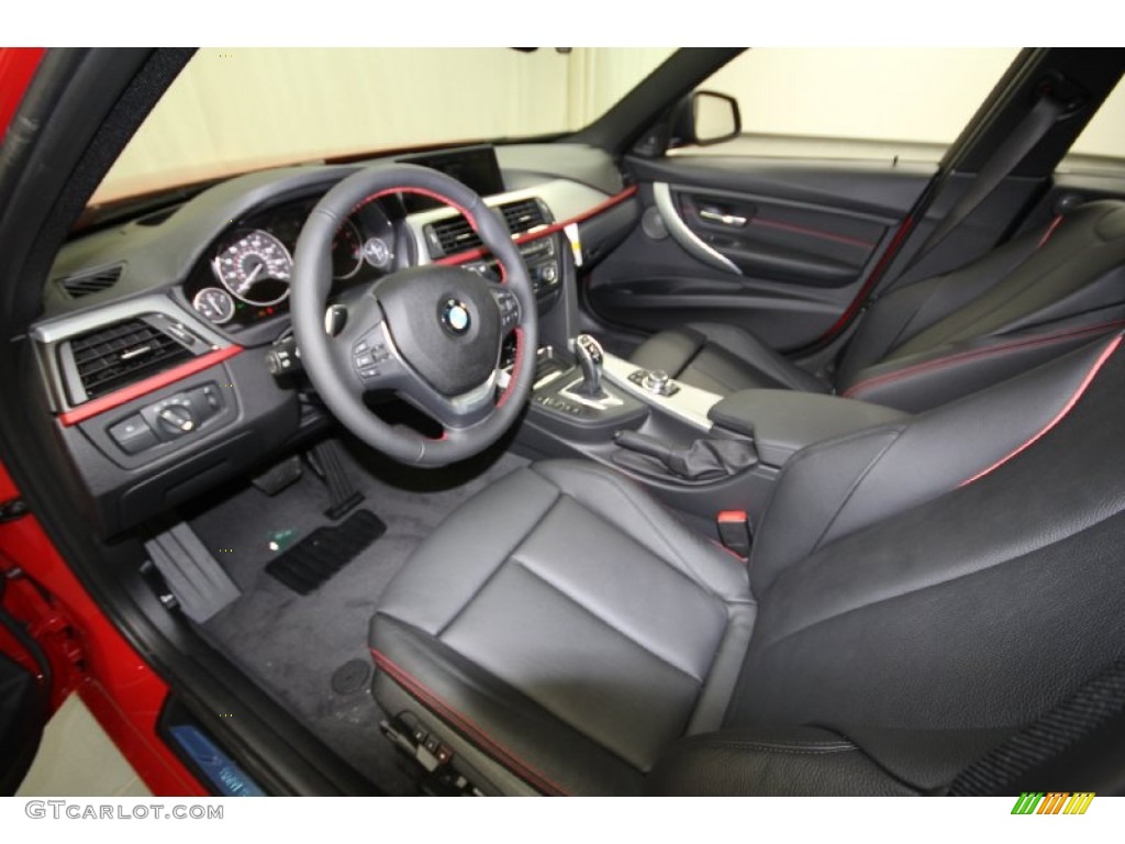Black/Red Highlight Interior 2012 BMW 3 Series 335i Sedan Photo #60951081