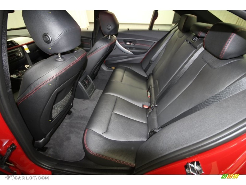 Black/Red Highlight Interior 2012 BMW 3 Series 335i Sedan Photo #60951090