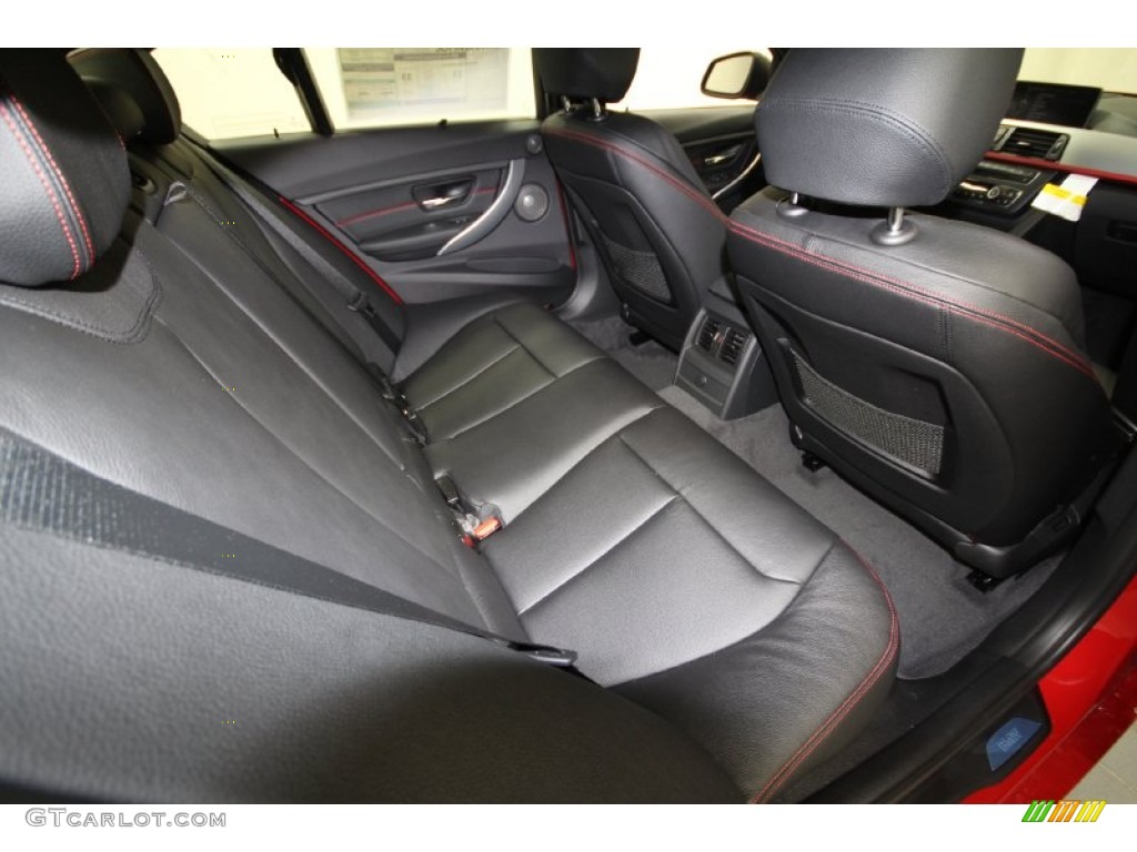 Black/Red Highlight Interior 2012 BMW 3 Series 335i Sedan Photo #60951240