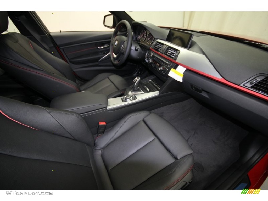 Black/Red Highlight Interior 2012 BMW 3 Series 335i Sedan Photo #60951267