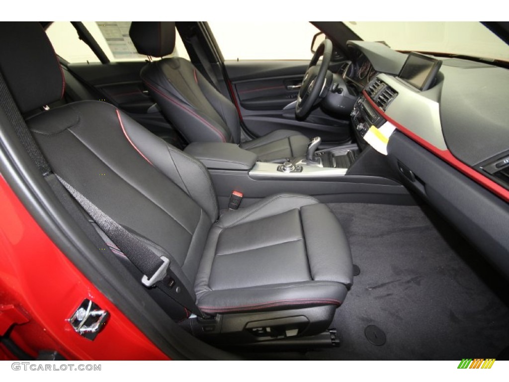 Black/Red Highlight Interior 2012 BMW 3 Series 335i Sedan Photo #60951285