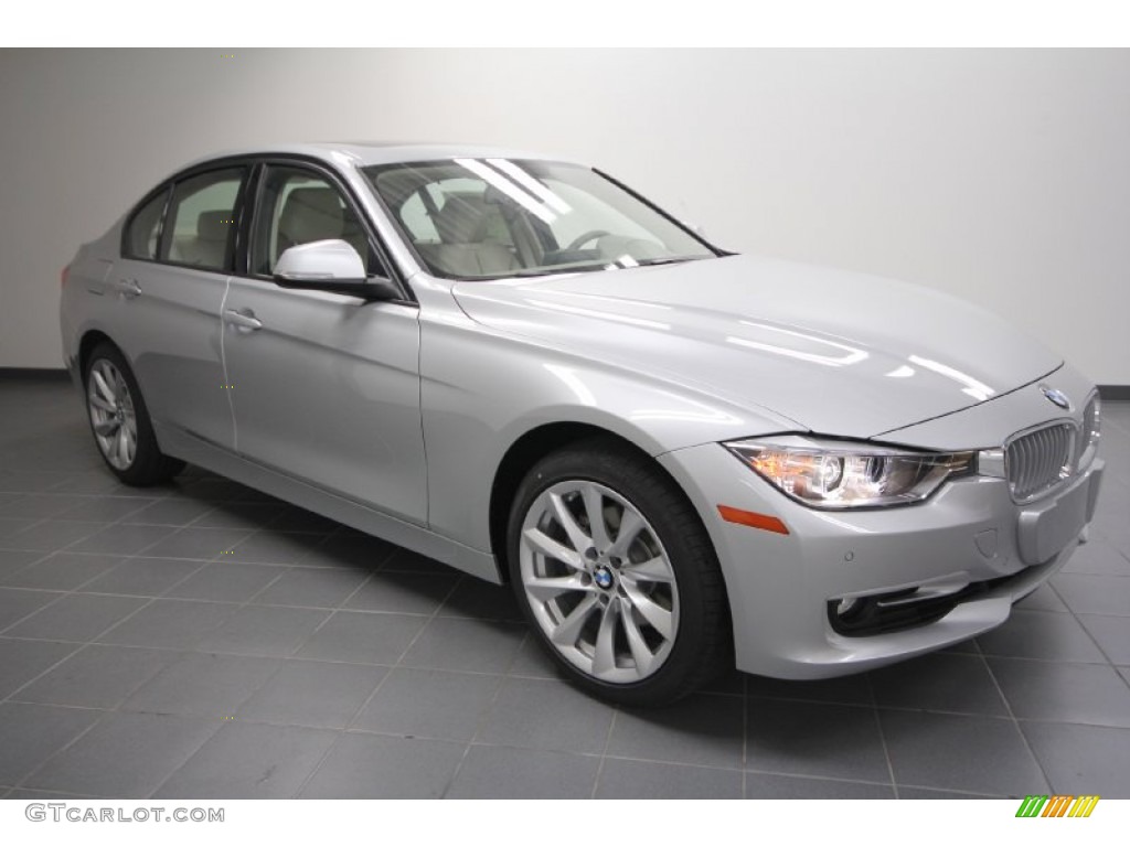 2012 3 Series 328i Sedan - Glacier Silver Metallic / Oyster/Dark Oyster photo #1