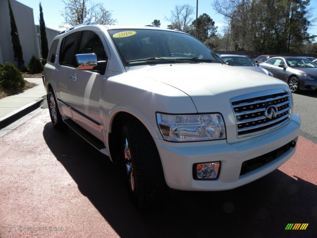 2010 QX 56 - Tuscan White Pearl / Wheat photo #1