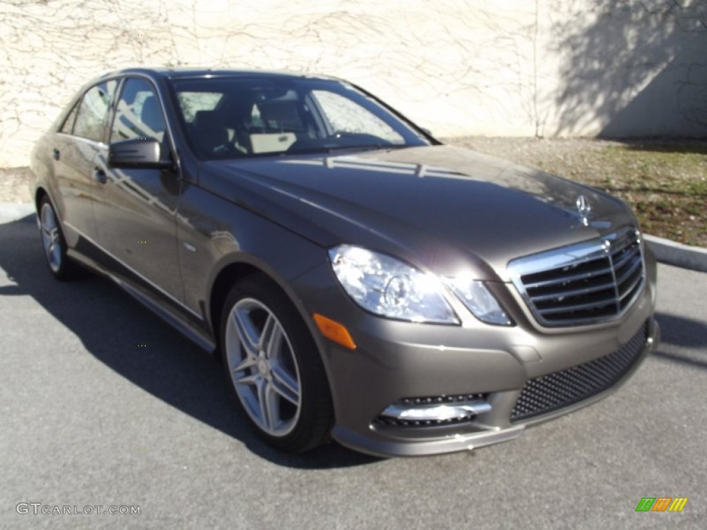 2012 E 350 4Matic Sedan - Indium Grey Metallic / Almond/Black photo #1