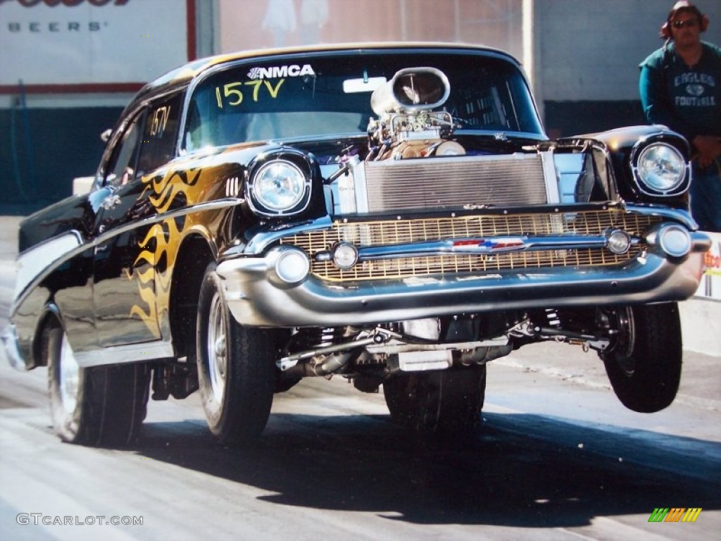 Black 1957 Chevrolet Bel Air Pro-Street Hard Top Exterior Photo #60957252