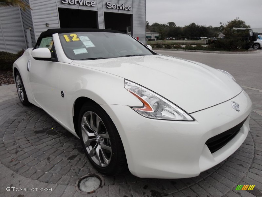 2012 370Z Touring Roadster - Pearl White / Gray photo #9