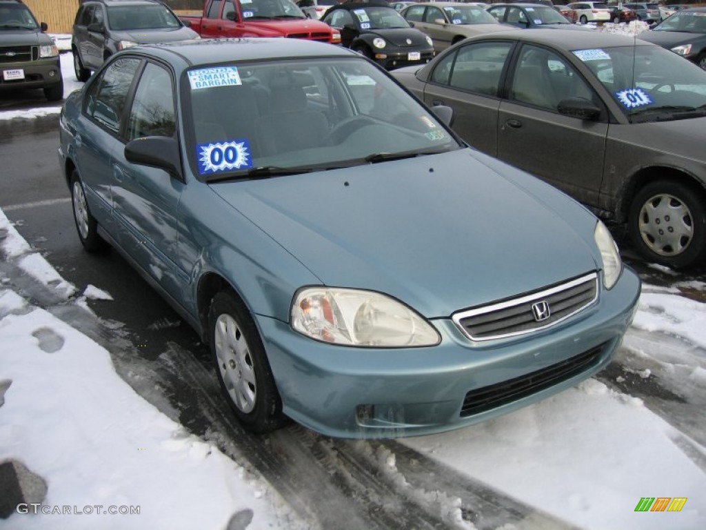2000 Civic VP Sedan - Iced Teal Pearl / Gray photo #1